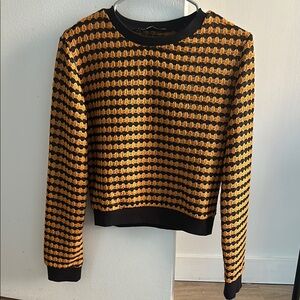 Zara Black and Gold Knit Top